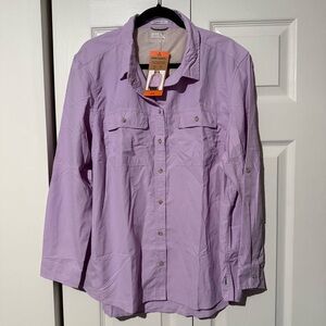 Eddie Bauer Women’s Mountain Ripstop Long Sleeve Top, Purple, Size XXL